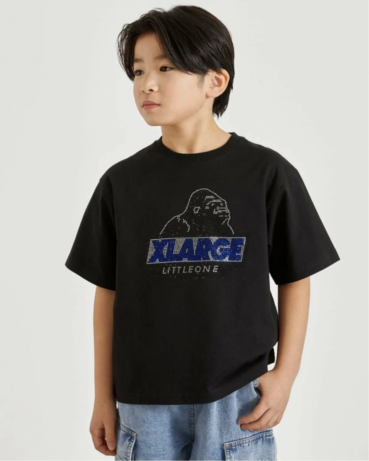 Футболка с коротким рукавом Rhinestone OG XLARGE KIDS, Black