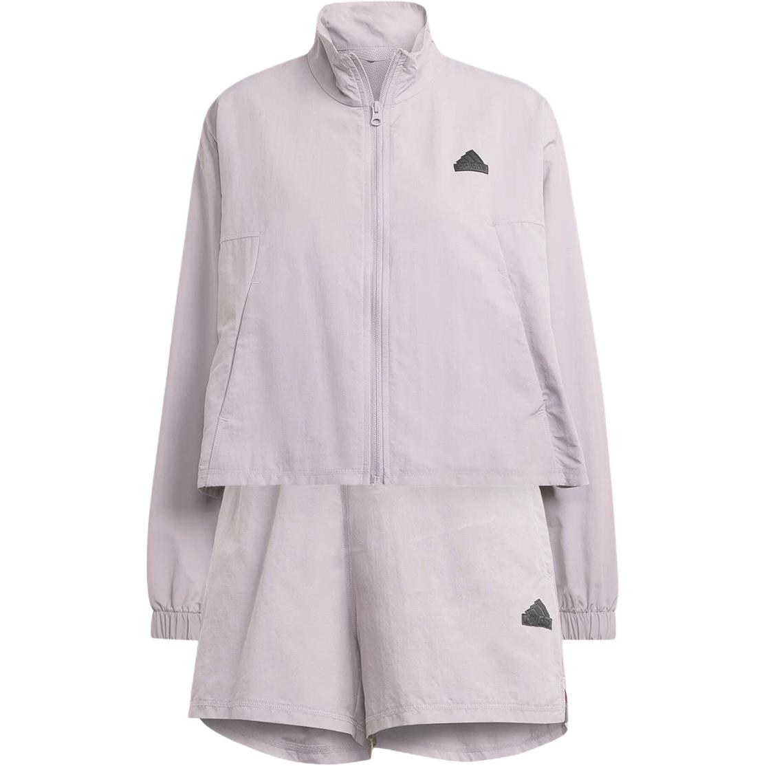 Костюм Track GAMETIME SUIT Casual для женщин Adidas, clothing set (фиолетовый top+фиолетовый shorts) — фото 3
