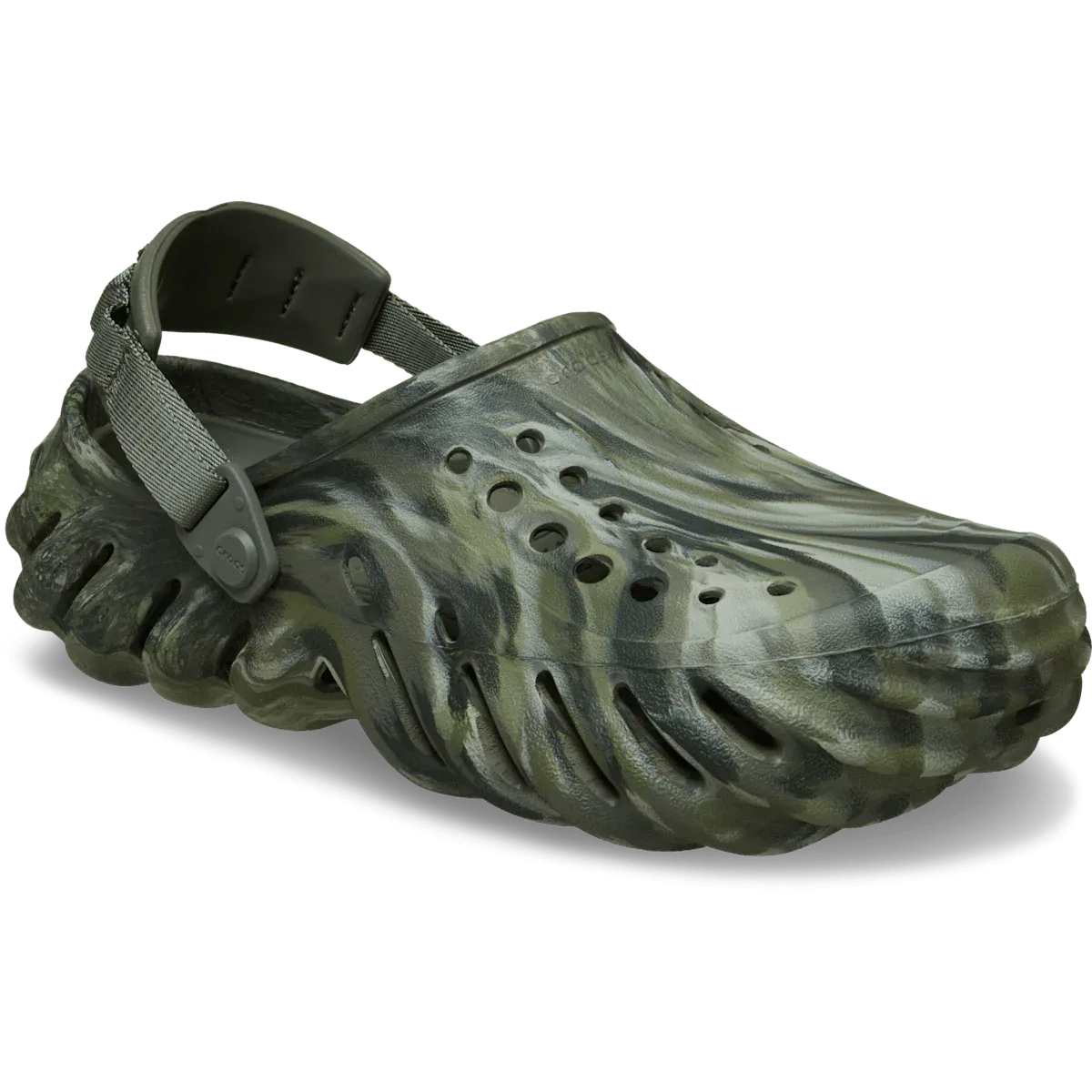 Эхо Мраморные Сабо Crocs, пыльно-оливковый/мульти — фото 3