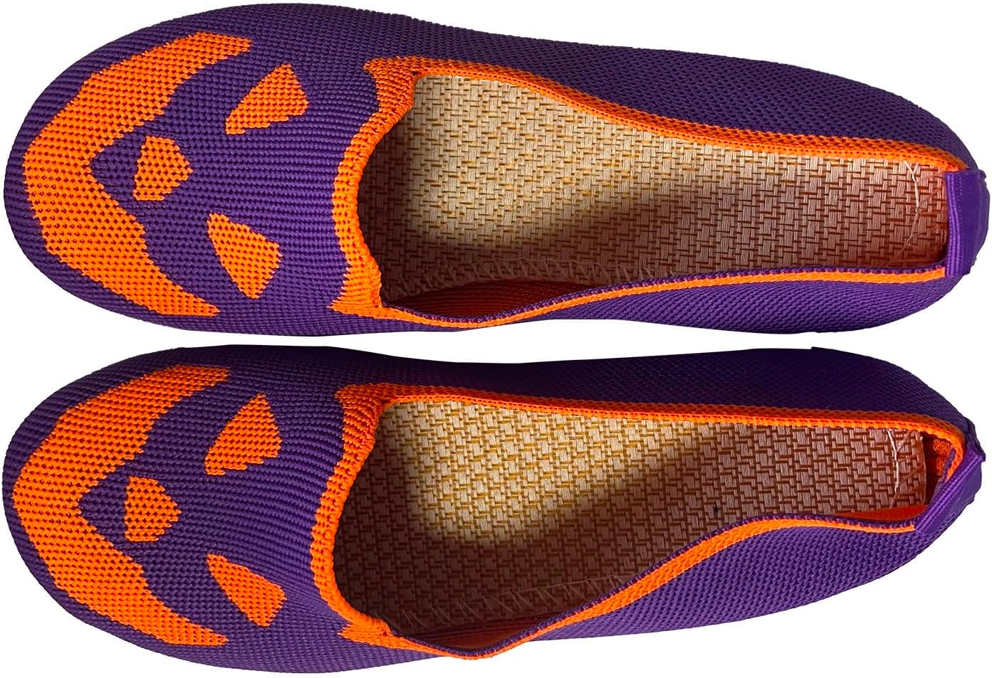 

Женские блестящие балетки с переливающейся сеткой, лоферы с принтом на Хэллоуин, дышащие, с мягкой подошвой из пены с эффектом памяти Generic, фиолетовый