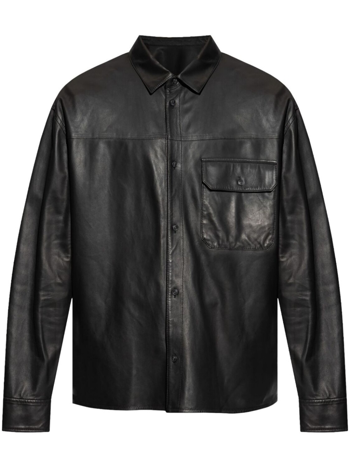 

Emporio Armani кожаная рубашка, черный