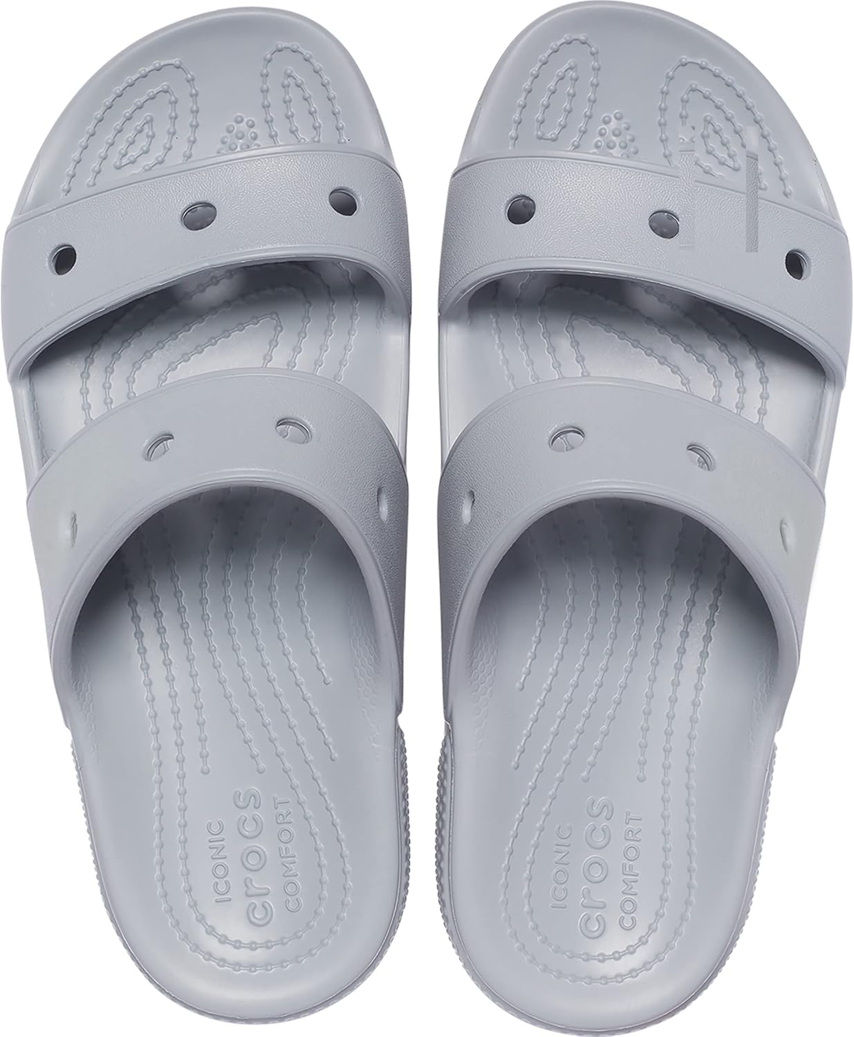 Унисекс сандалии Crocs Classic с улыбкой, светло-серый — фото 2