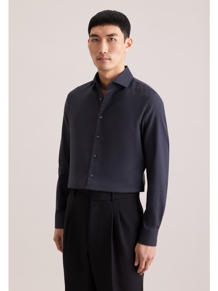 

Seidensticker Приталенная деловая рубашка серого цвета