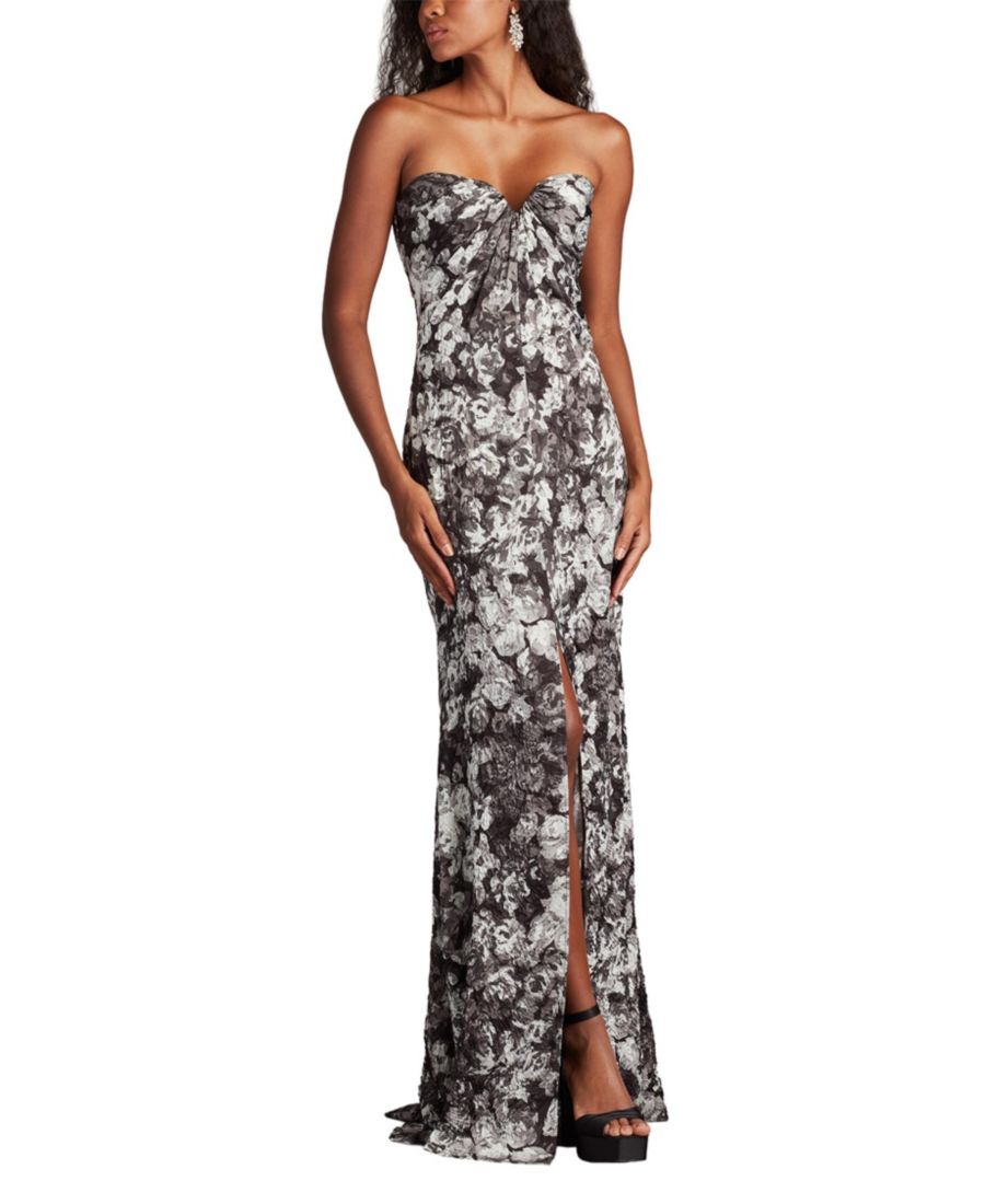 

Женское платье без бретелей Carnie с цветочным принтом Tadashi Shoji, Ivory