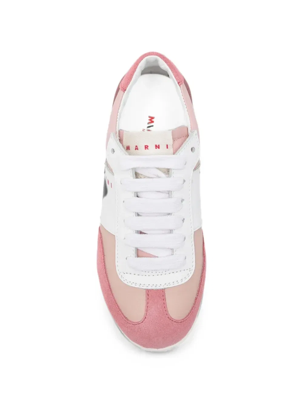 Кроссовки с принтом-логотипом и вставками Marni Kids, розовый — фото 3