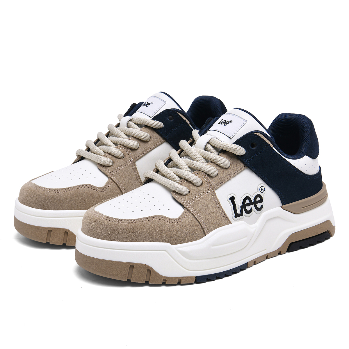 Мужские низкие скейтерские кроссовки Abrasion Resistant Slip Resistant Lee, красный коричневый (standard leather shoe size) — фото 4