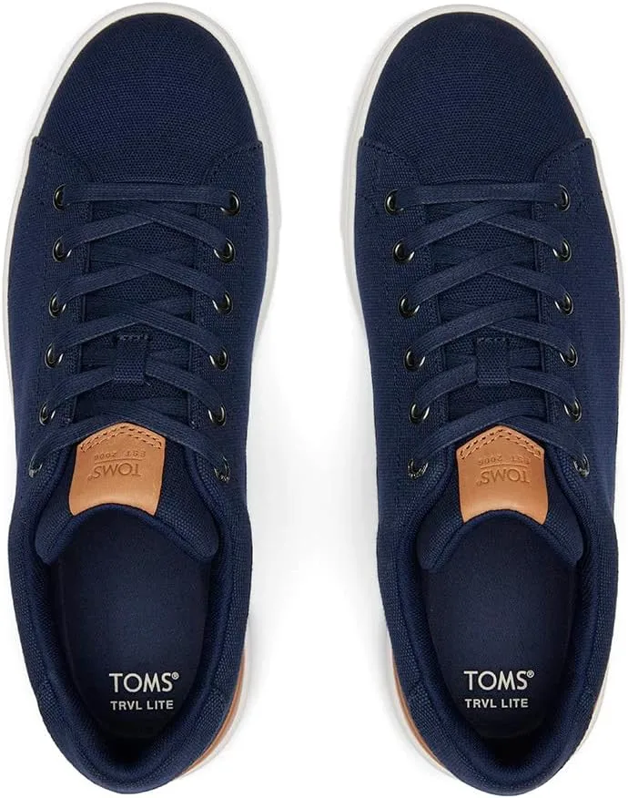 Мужские повседневные кроссовки TOMS Travel Lite Low на шнуровке - черные — фото 4