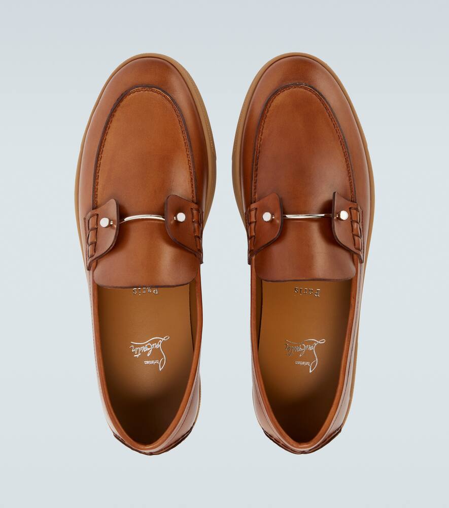 Кожаные лодочные туфли Chambeliboat Christian Louboutin, Havane — фото 4