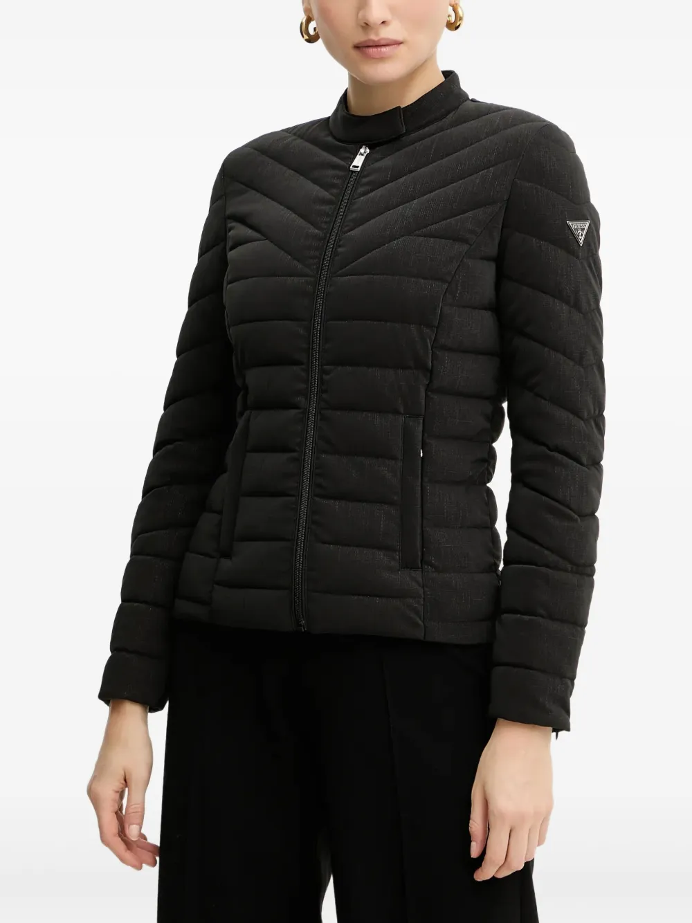 

Стеганая куртка на молнии Guess Usa, черный