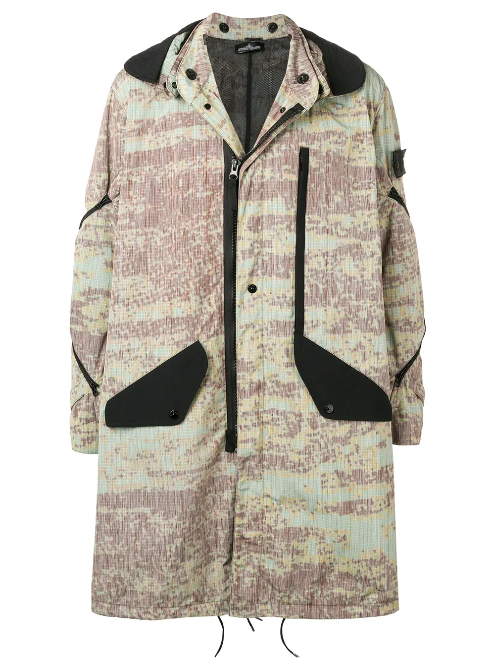 

Парка с капюшоном и принтом Stone Island Shadow Project, зеленый