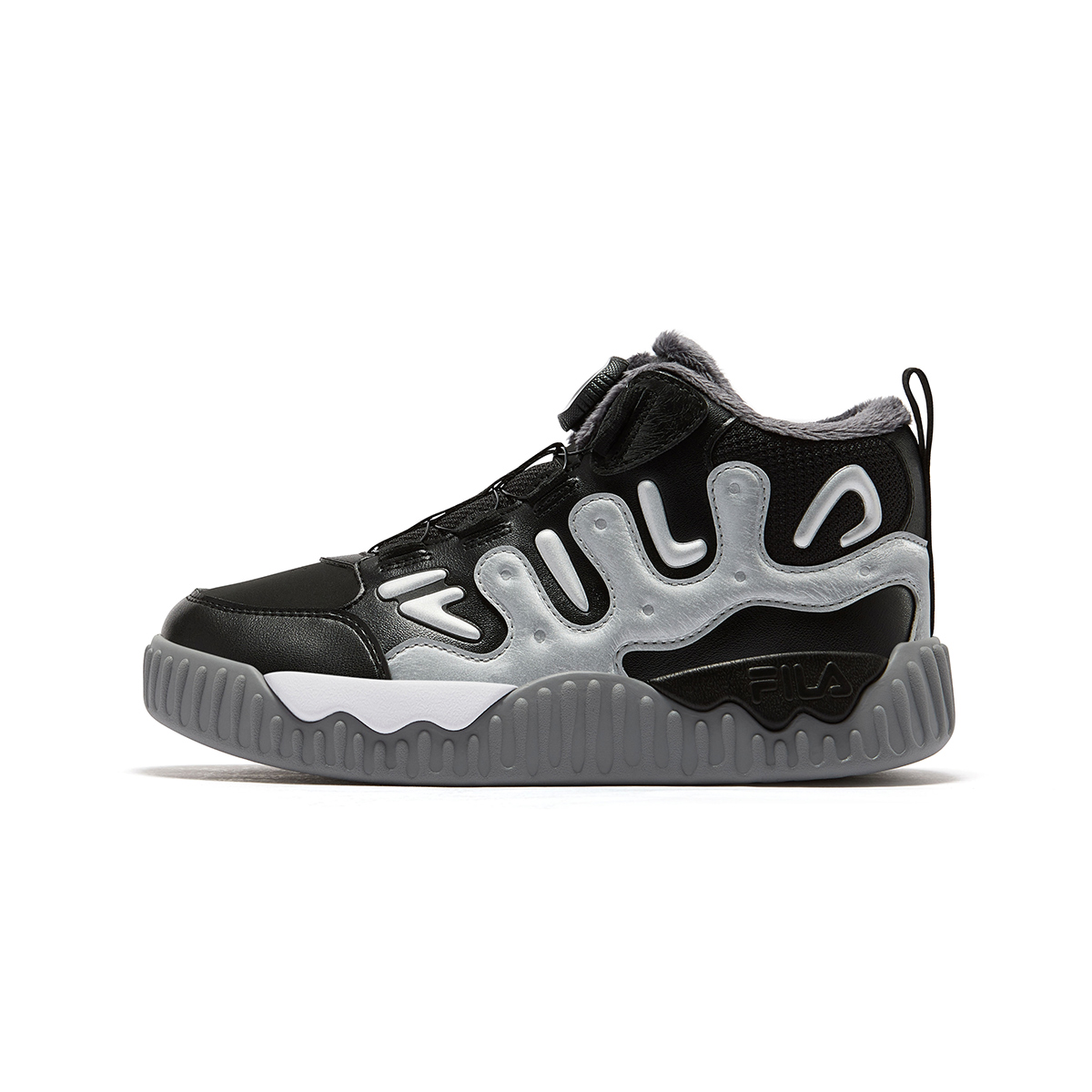 

FILA KIDS Heritage FHT устойчивые к истиранию легкие амортизирующие кроссовки mid top для скейтбординга black/space silver детские