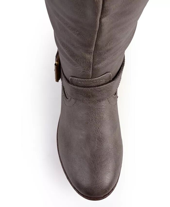 Женские сапоги Spokane Extra Wide Calf с высокими коленями для верховой езды Journee Collection, коричневый/бежевый — фото 2