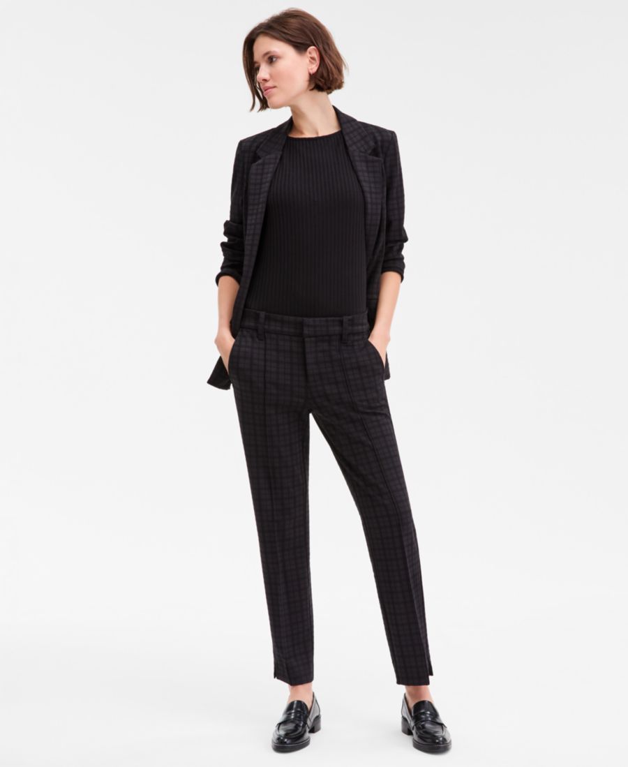 

Женские брюки из жаккардовой ткани в клетку Джемма Liverpool Los Angeles, Black Tattersal Check