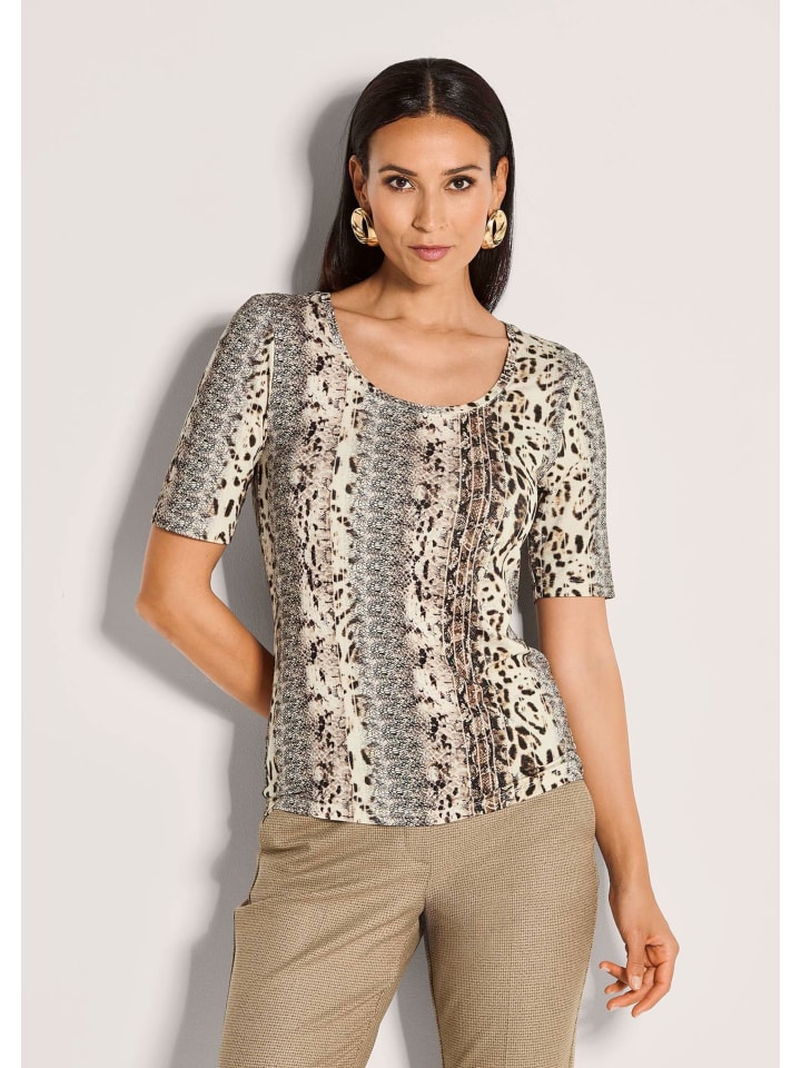 

MADELEINE Элегантный топ с анималистическим принтом в карамельном/черном/многоцветном вариантах