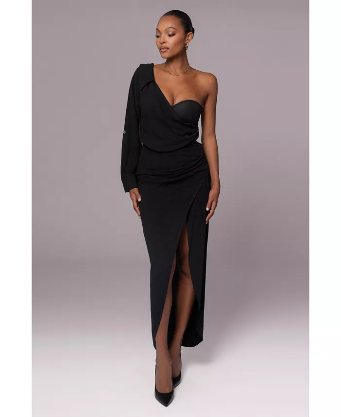 

Женское платье Evita с драпировкой из льна JLUXLABEL, черный