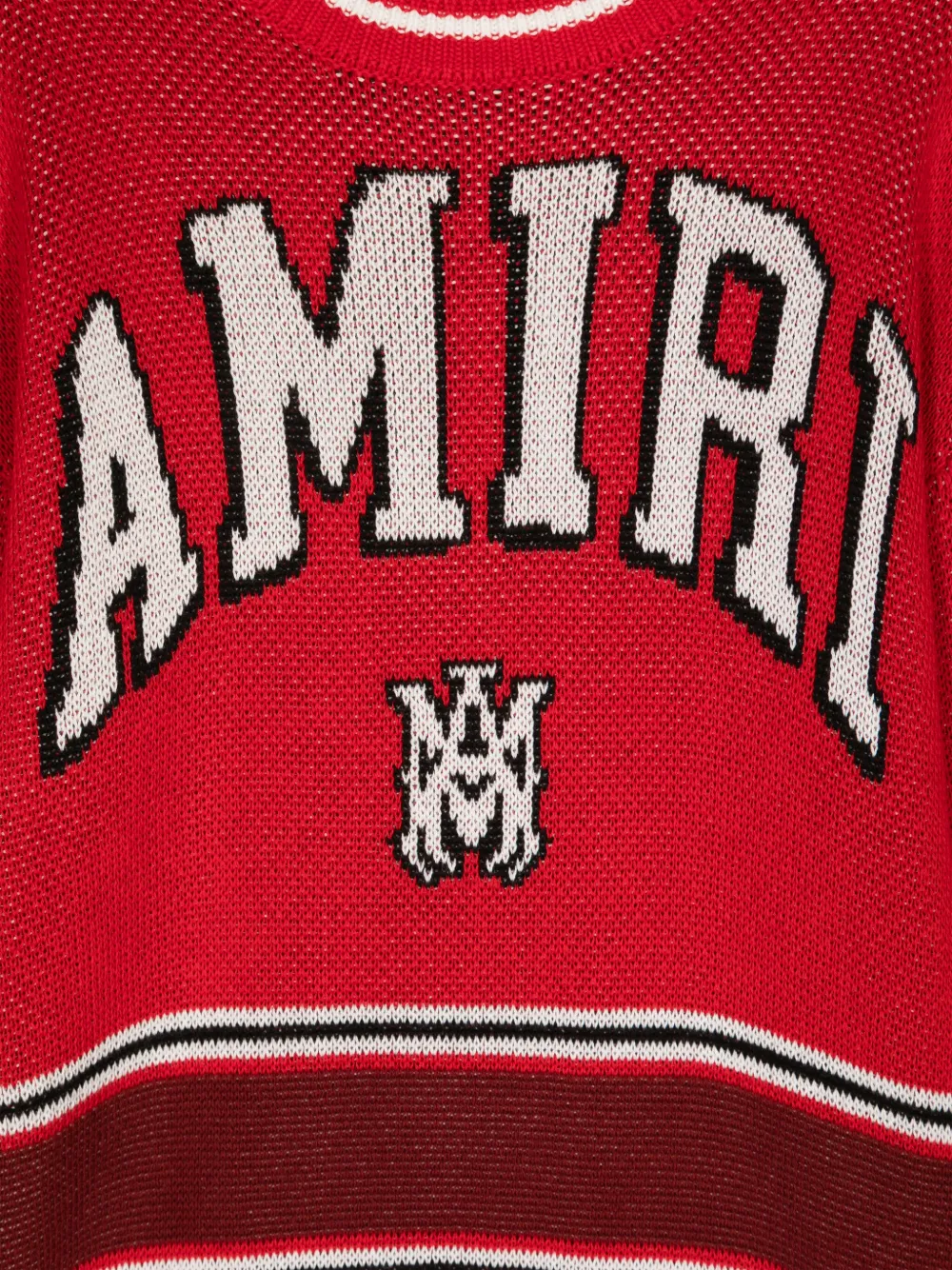 Жаккардовый джемпер 22 в полоску AMIRI KIDS, красный — фото 3