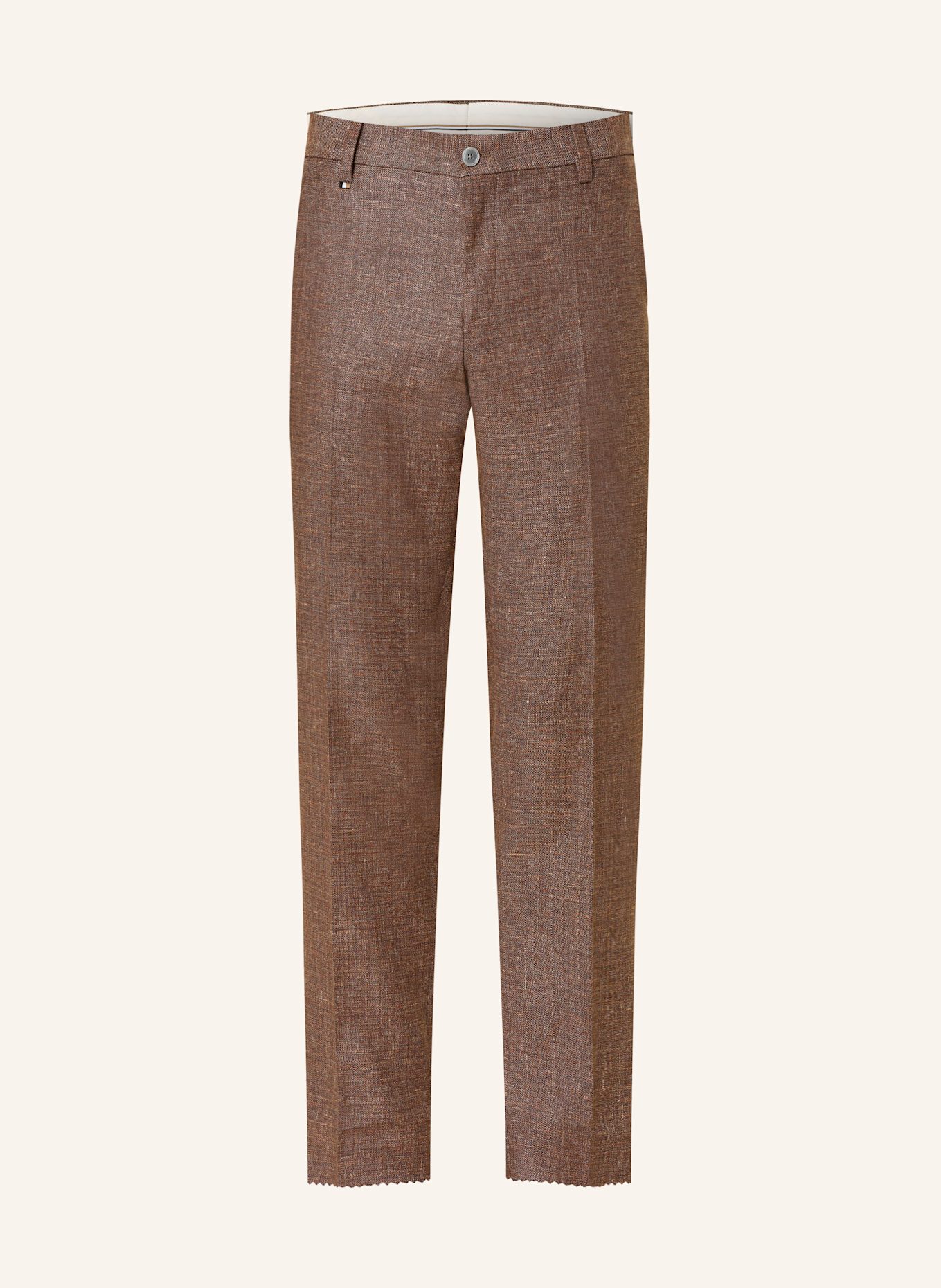 

Костюмные брюки Genius Slim Fit с льном Boss, коричневый