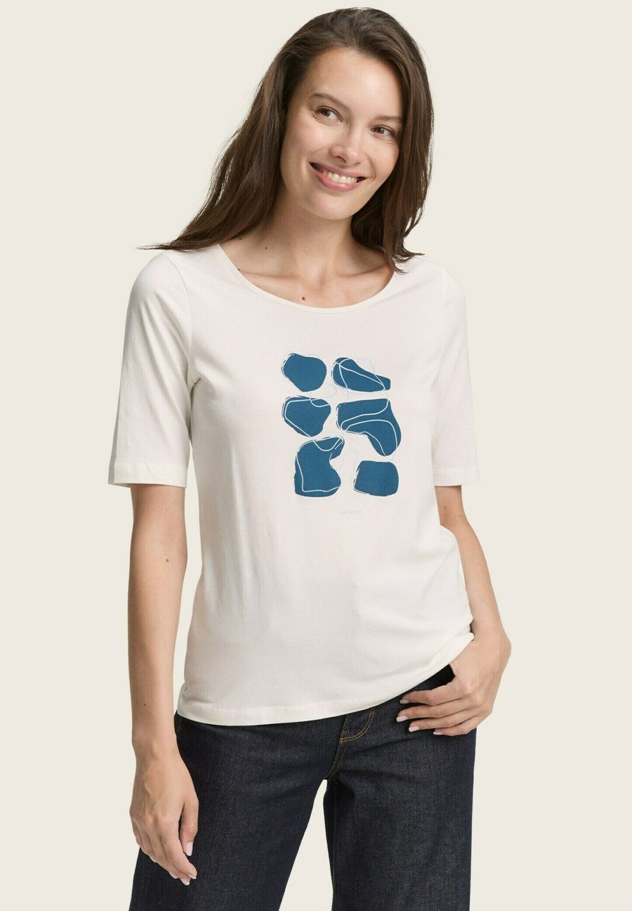 

Футболка TOM TAILOR BASIC WITH PRINT, Soft Clear White/White, Белый, Футболка TOM TAILOR BASIC WITH PRINT, Soft Clear White/White