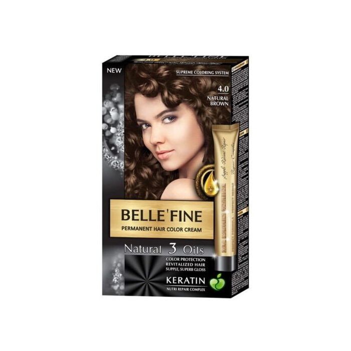 

Краска для волос Tinte Capilar Keratin Bellefine, 4.0 Castaño