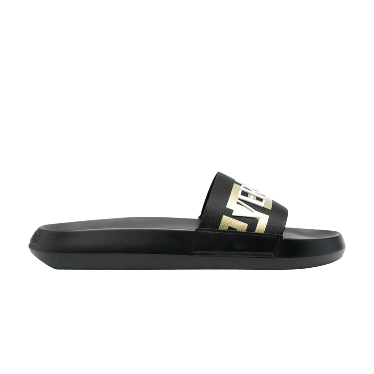 

Сандалии Versace Versace Greca Logo Slide 'Black Gold White', черный