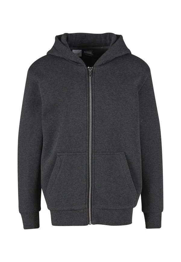Детская пушистая толстовка на молнии с капюшоном Urban Classics, Charcoal