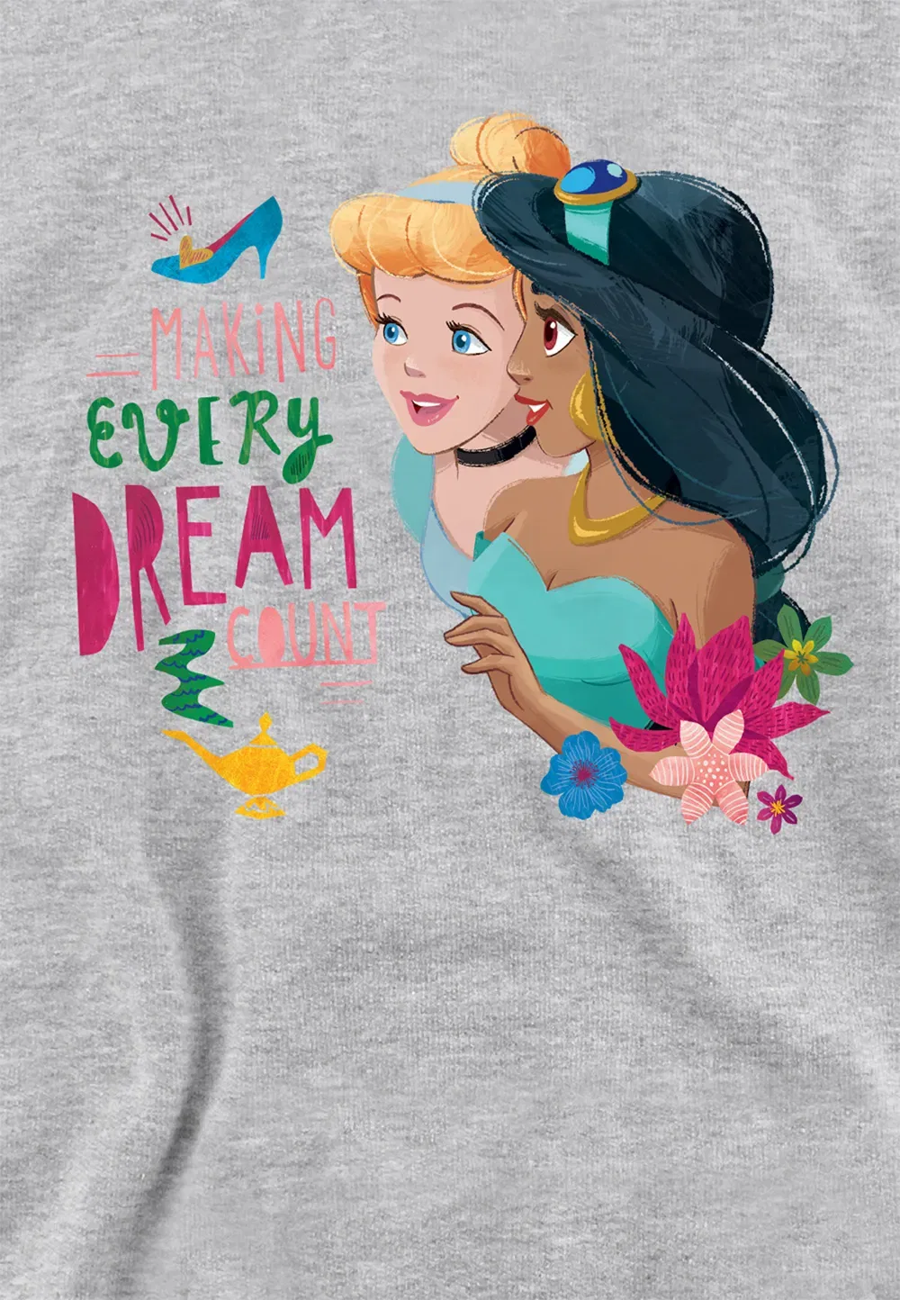 Худи детское Disney Princess Cinderella, Jasmine, серый — фото 2