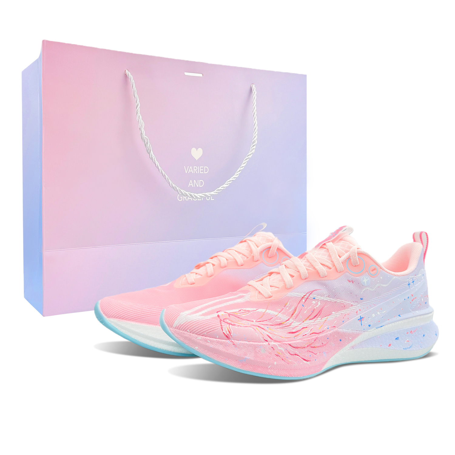 

Li-Ning Li Ning Red Hare 8PRO амортизирующие поддерживающие нескользящие кроссовки low top унисекс розовые