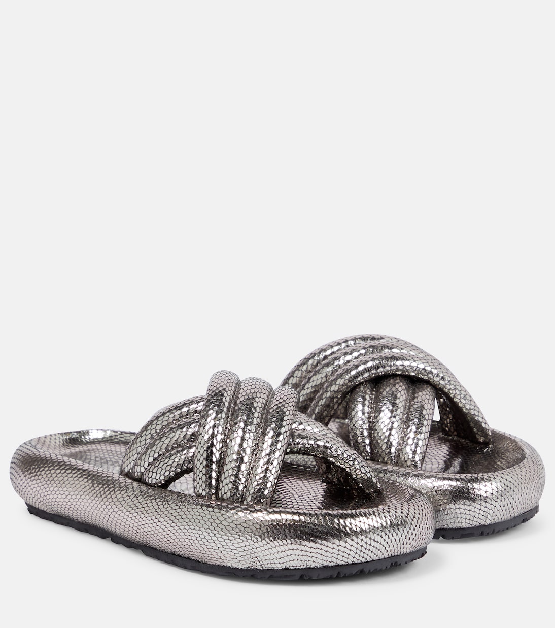 Сандалии Niloo из кожи с эффектом змеи Isabel Marant, Gun Metal