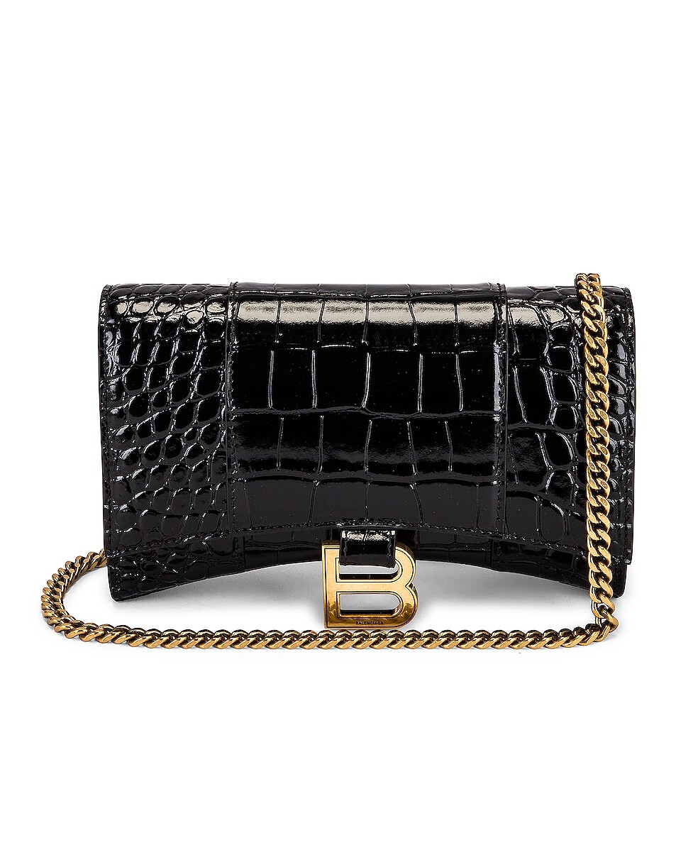 

Сумка Balenciaga Hourglass Wallet On Chain, черный