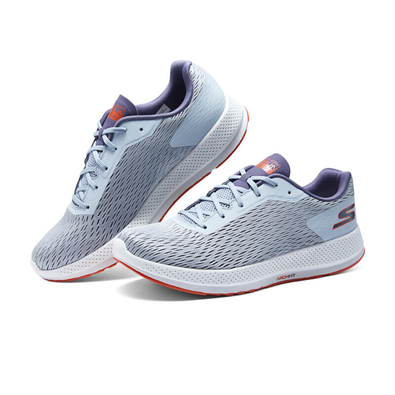 Кроссовки мужские с низким верхом серые/оранжевые Skechers — фото 4