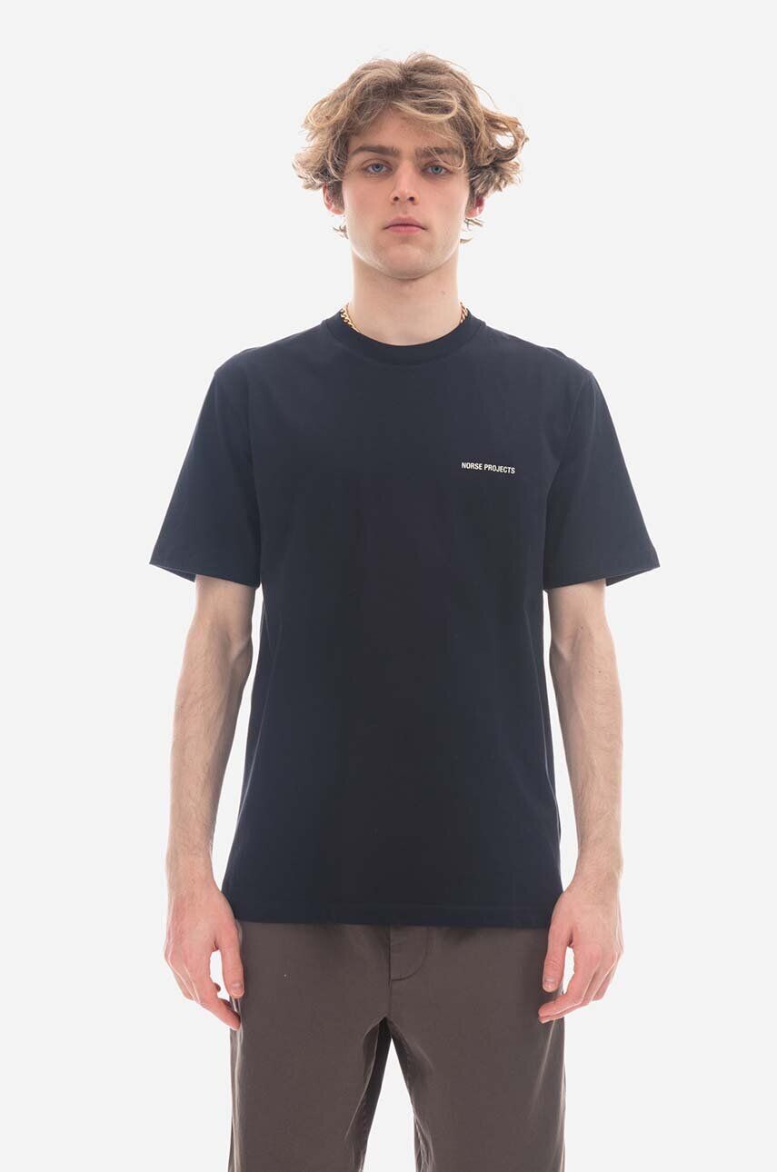 

Хлопковая футболка Norse Projects, темно-синий