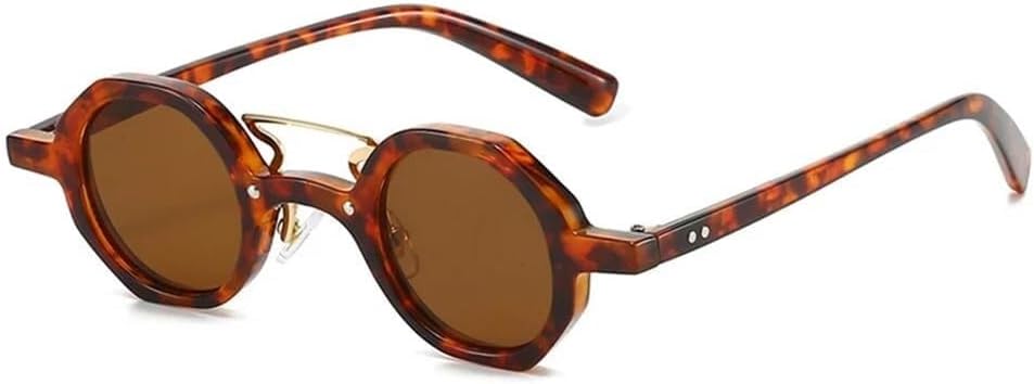 

Женские солнцезащитные очки в стиле панк с двойной перемычкой, защита от УФ-излучения UV400, заклепки, для мужчин, для занятий спортом на открытом воздухе, бега и верховой езды Generic, Leopard Tea