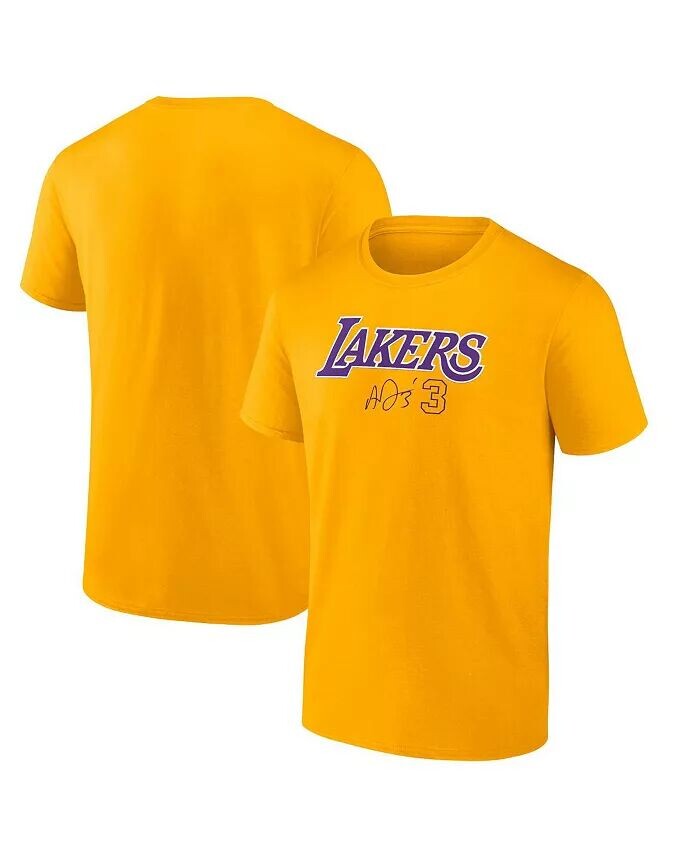 

Мужская футболка с именем и номером Энтони Дэвиса из Los Angeles Lakers Gold Fanatics