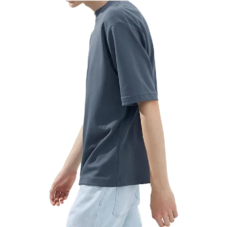 UNIQLO Футболка U Collection унисекс морской синий круглый вырез умеренно прямой крой — фото 3