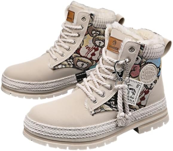 

Стильные мужские мотоциклетные ботинки с защитой от ветра, зимние снежные ботинки и ботинки для активного отдыха на свежем воздухе Azttoztto, бежевый