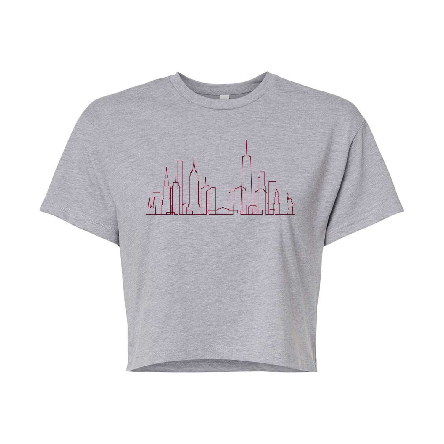 

Укороченная футболка с рисунком NYC Skyline для юниоров Licensed Character, серый