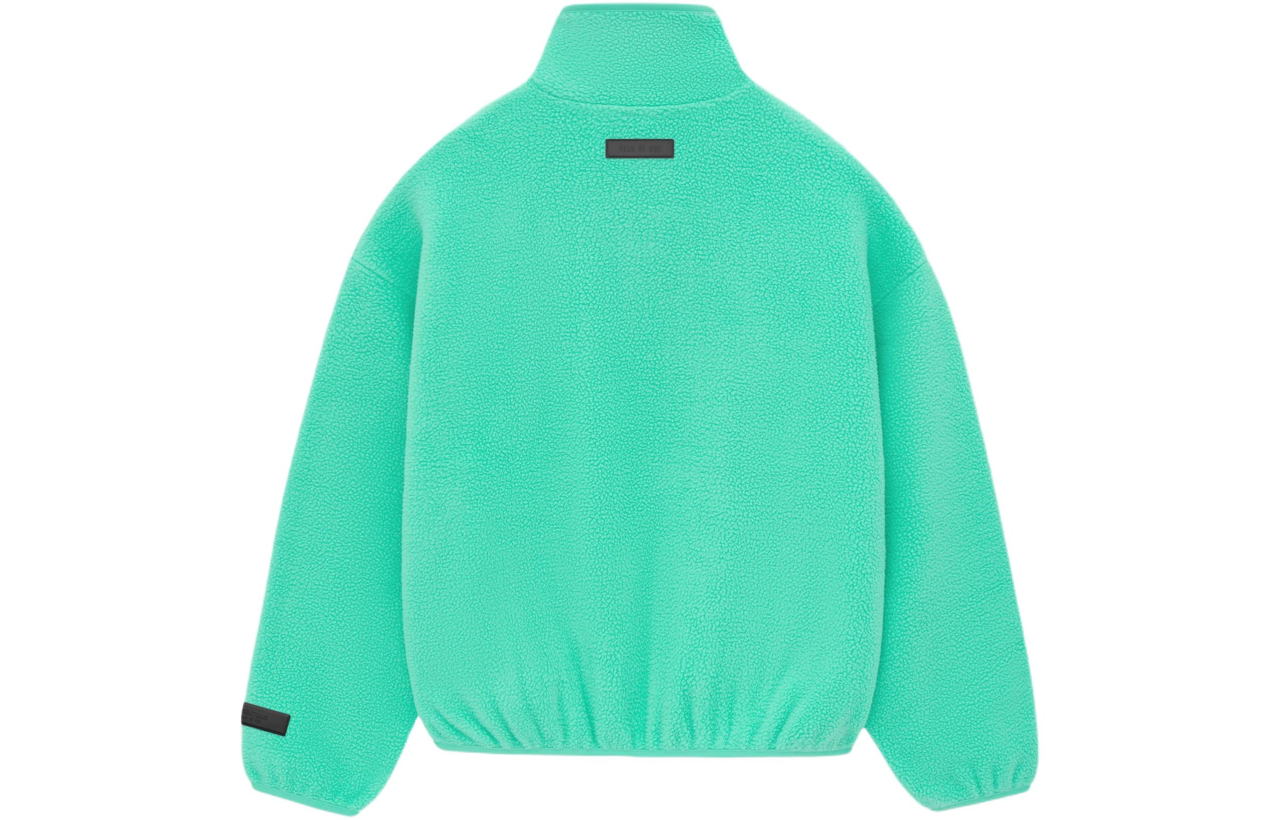 Fear of God Essentials SS24 Нейлоновый свитер с высоким воротником на молнии, цвет «Мятный лист» — фото 3