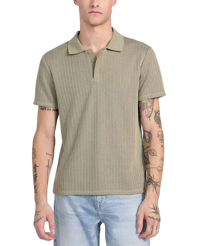 

Мужская текстурированная трикотажная поло Dario GUESS, зеленый