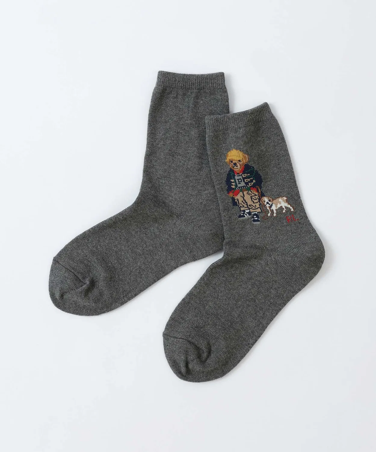 Носки детские Polo Ralph Lauren Back to School Bear, 2 пары, 18-24 см, серый