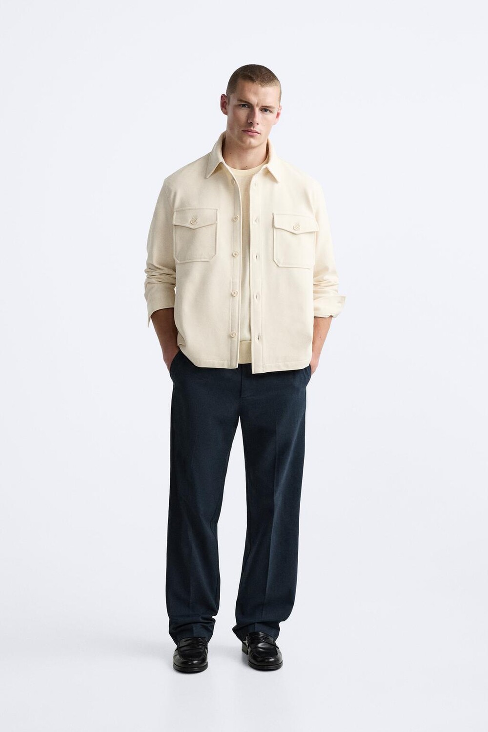 

Мягкая рубашка ZARA, бежевый