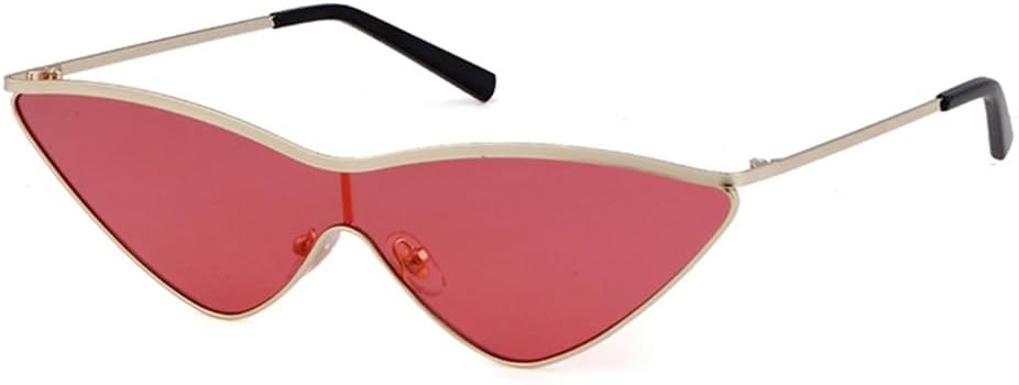 

Винтажные маленькие солнцезащитные очки «кошачий глаз» в форме треугольника, ретро, ​​металлическая оправа, цельные солнцезащитные очки для женщин, черные, UV400 VFDHN, C4