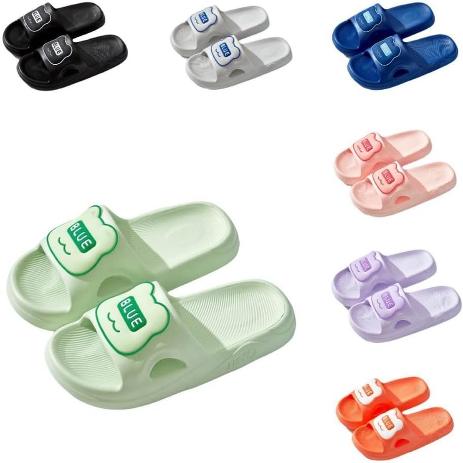 

Женские тапочки ALBIVA с милым медвежонком, летние, мягкая подошва, нескользящие сандалии для дома и улицы, кавайные подарки для женщин и мужчин, зеленый