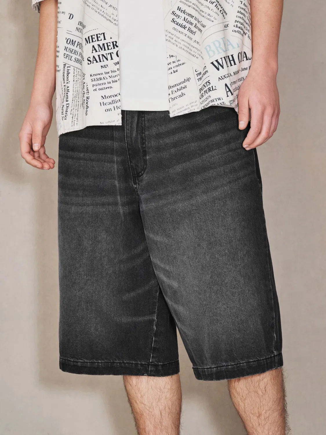Широкие джинсы-джорты. Next, Black Denim — фото 2