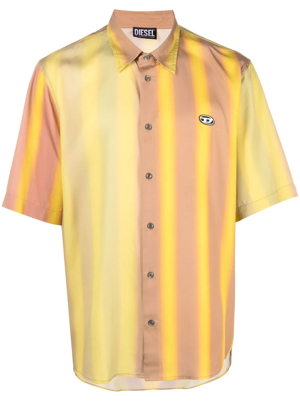 

Полосатая рубашка с короткими рукавами Diesel, желтый