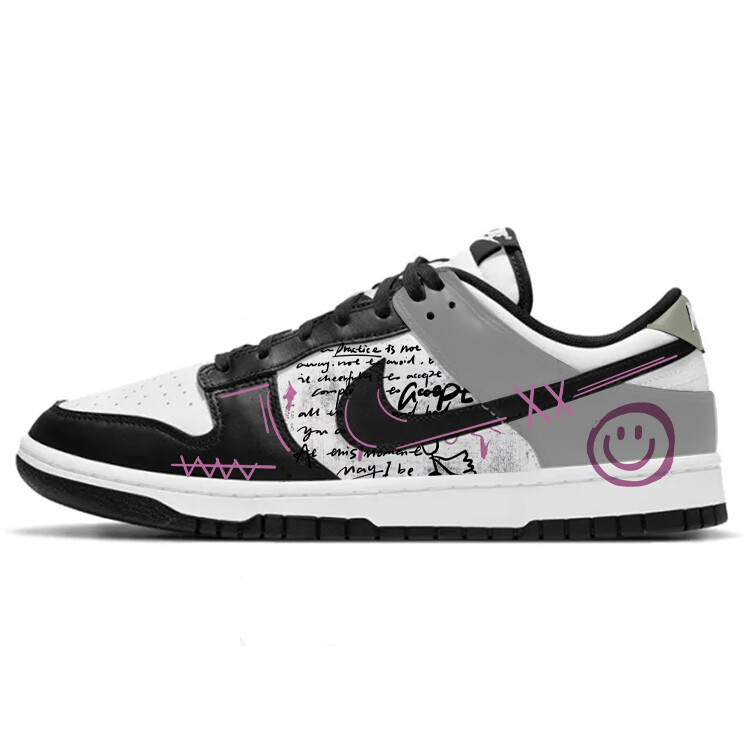 

Кроссовки Nike Dunk Skateboard Shoes Men Low-Top White Black, черный