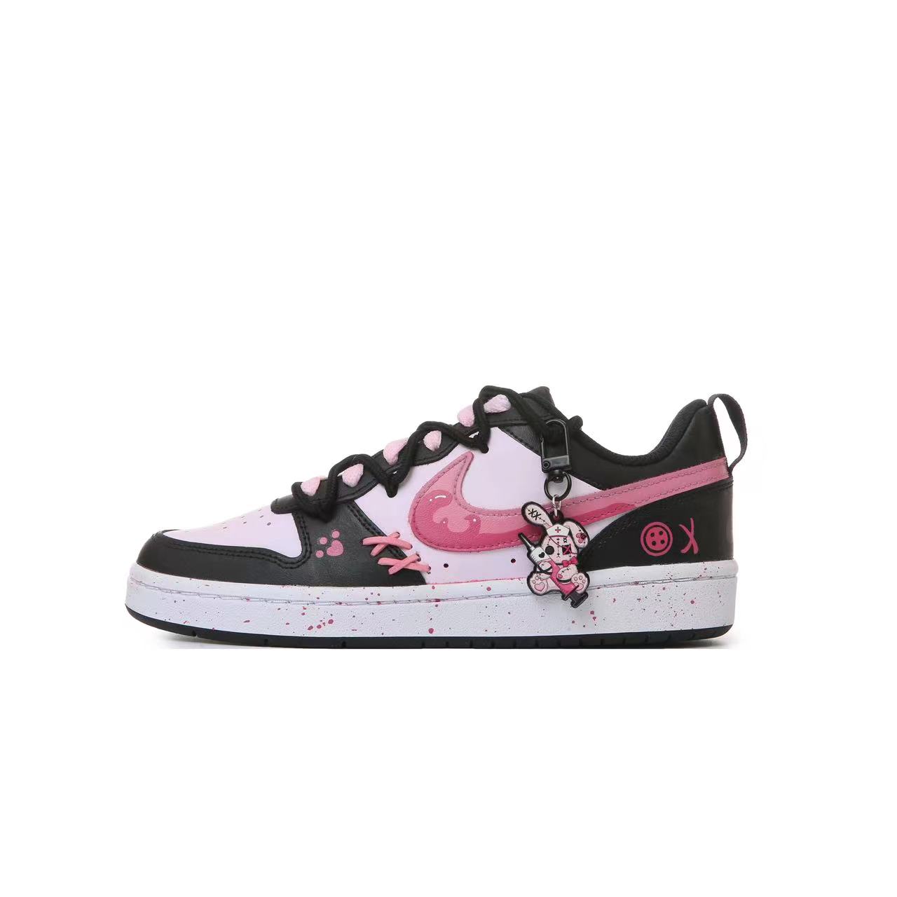 

Кроссовки Nike Court Borough Skateboard Shoes Women's Low-Top Pink, черный/розовый