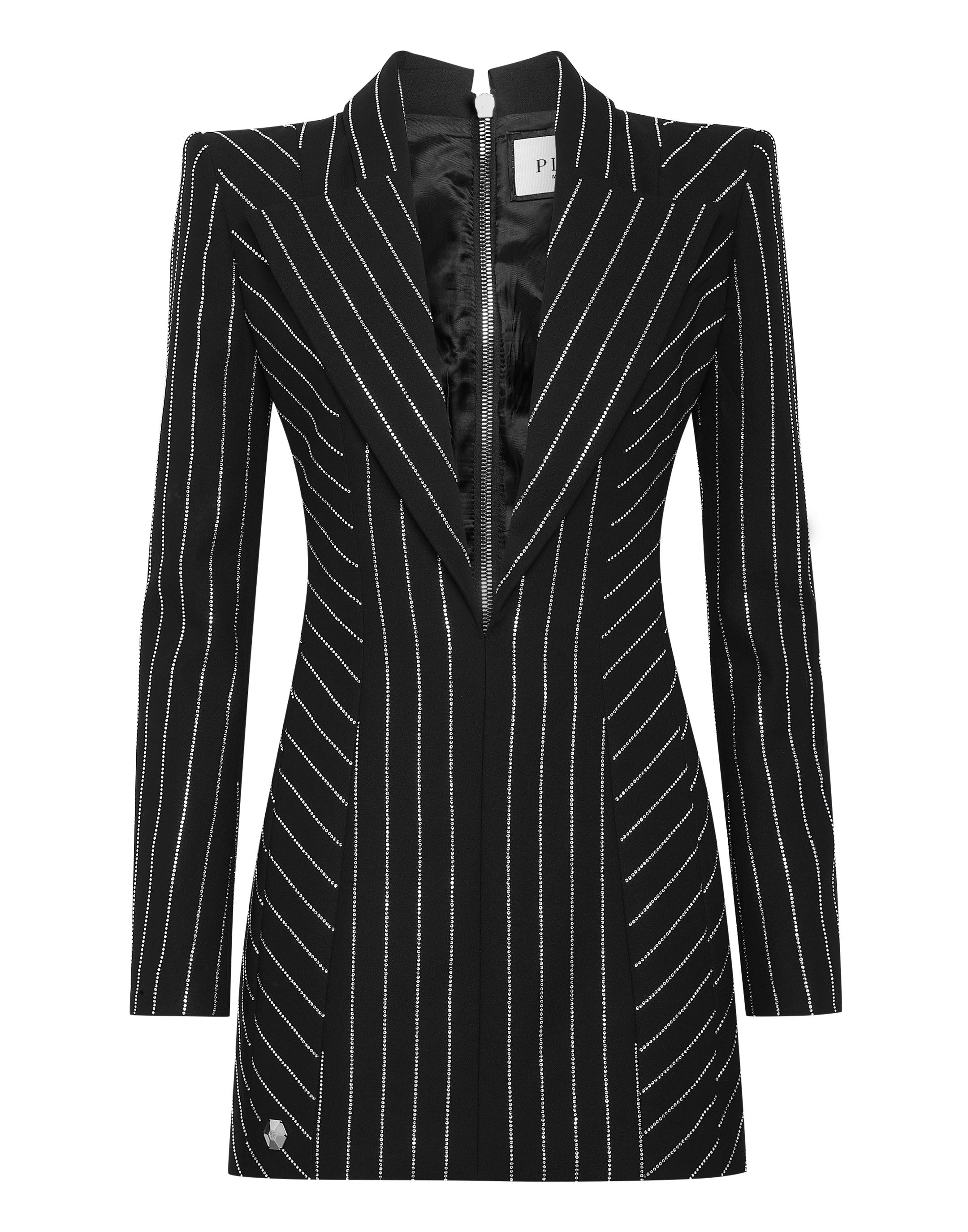 

Платье Cady Superfitted в полоску с кристаллами PHILIPP PLEIN, черный