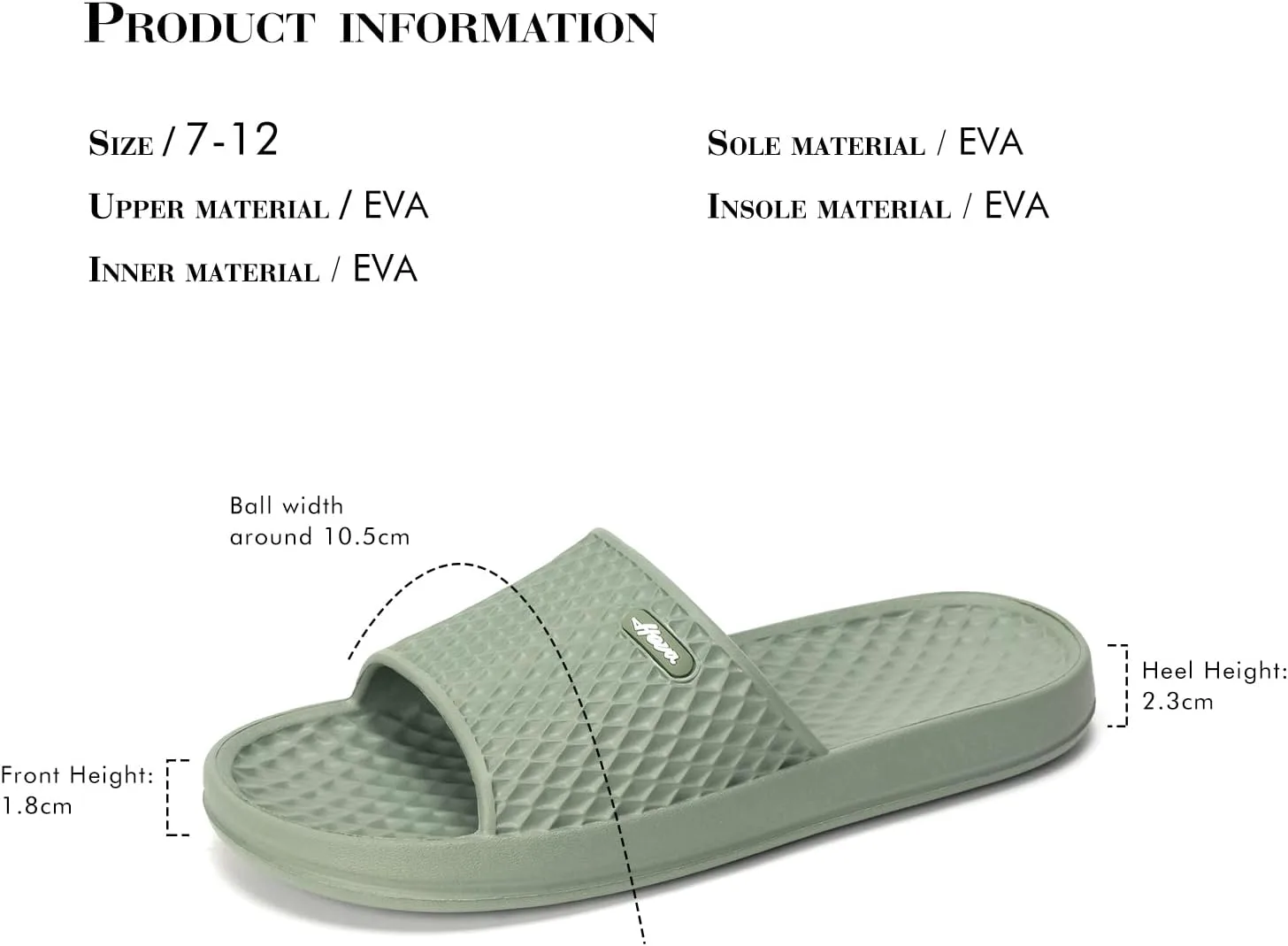 

Мужские шлепанцы FUNKYMONKEY для душа - нескользящие, быстро сохнущие сандалии для мужчин - легкие шлепанцы для бассейна, пляжа и ванной, для дома и улицы, зеленый