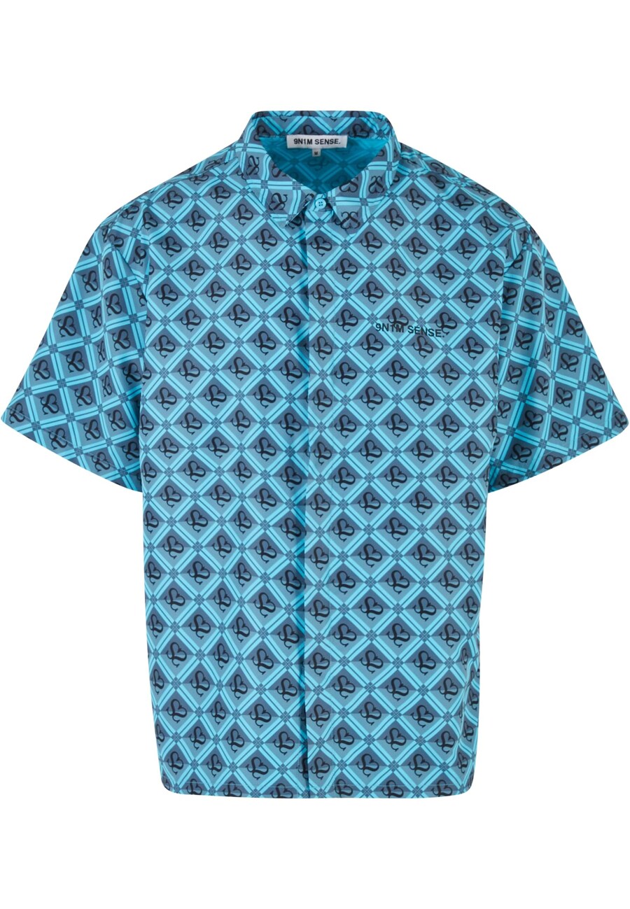 

Удобная рубашка на пуговицах 9N1M SENSE, цвет Navy/Aqua/Dusty blue