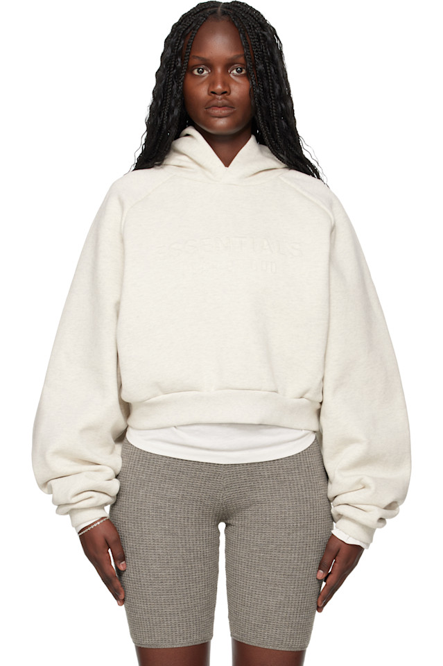 

Fear Of God Essentials Серая праздничная толстовка-реглан в стиле 90-х с тиснением